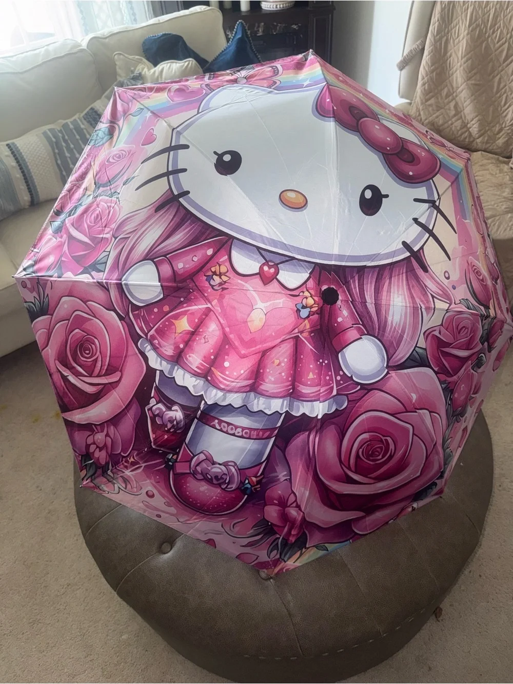 Hello Kitty ultimate bundle!!!  Huge eyeshadow/blush palette, bath set, umbrella